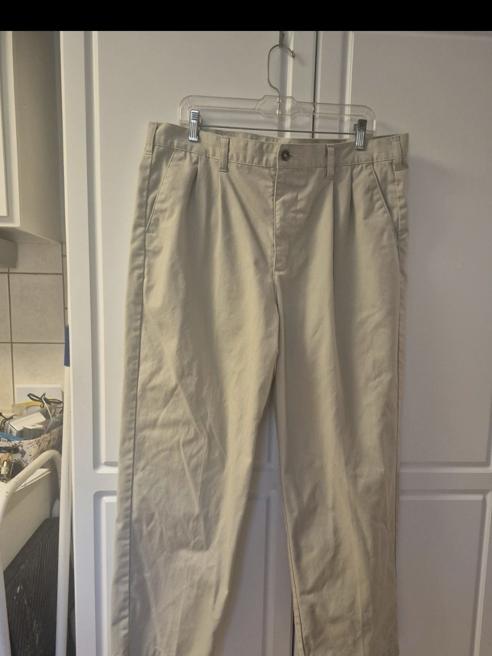 Basic Editions Khaki Straight-Leg Chinos 38x30